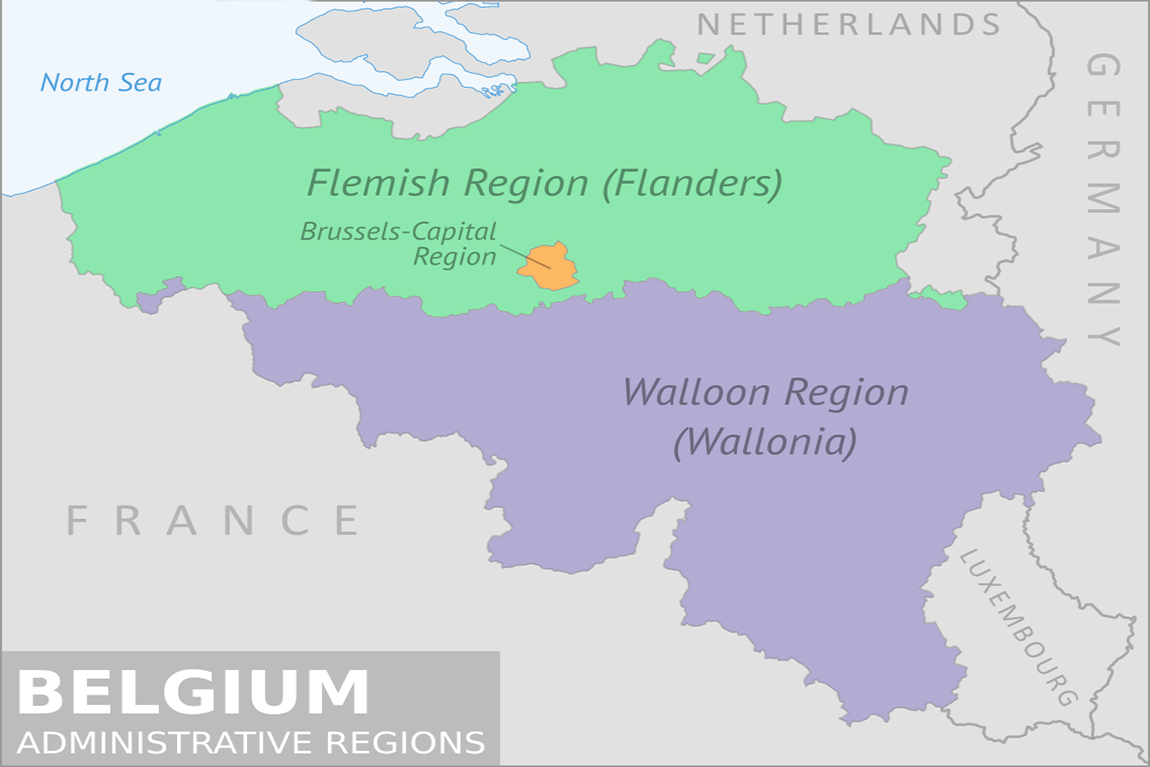 map regions of belgium wallonia flanders