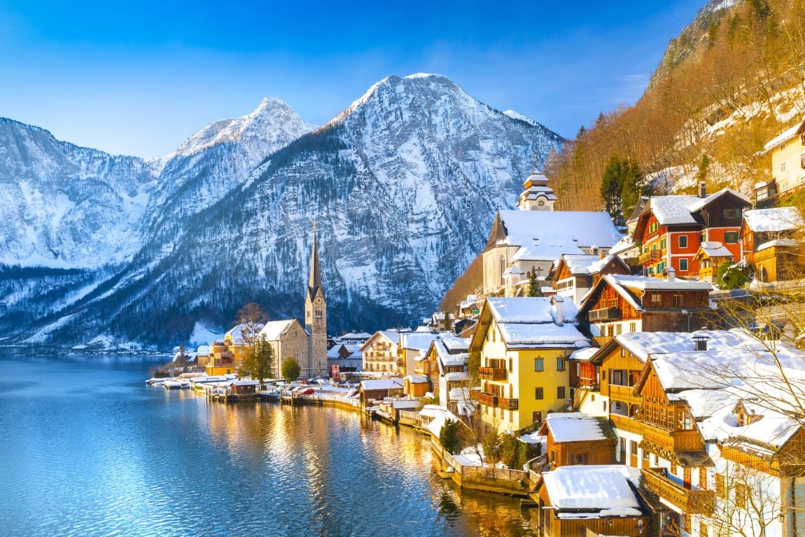 Áo - Làng Hallstatt vào mùa đông