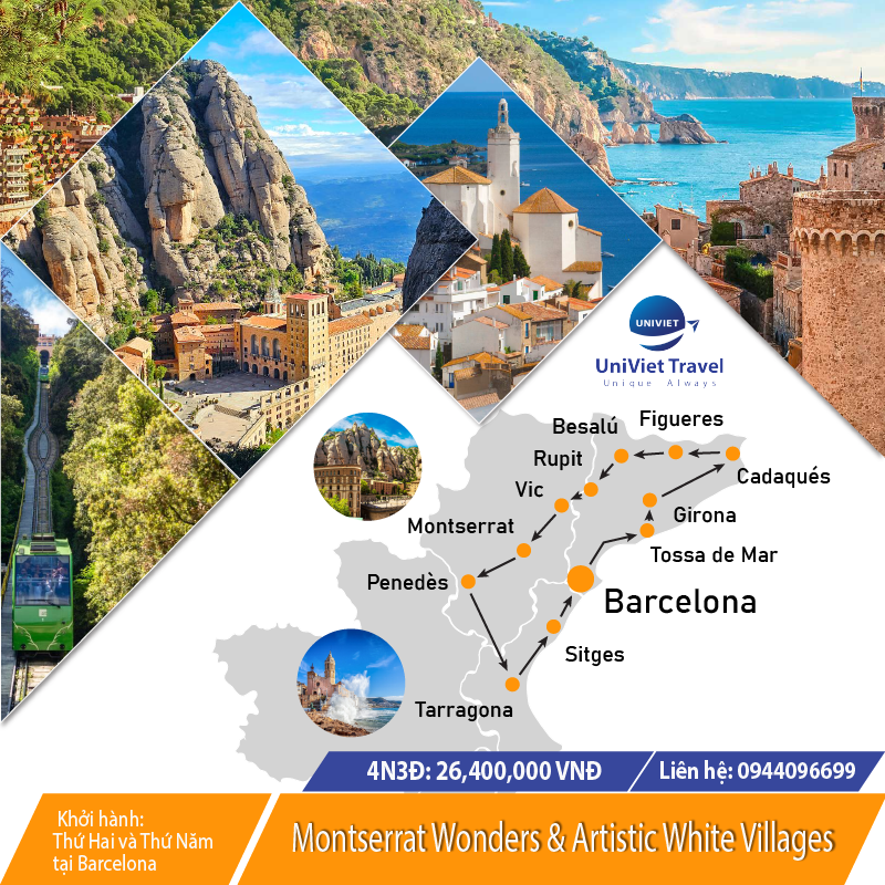 TOUR CATALONIA TÂY BAN NHA 4 NGÀY