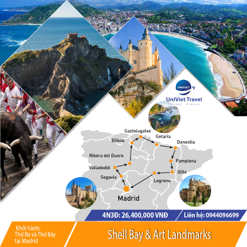 TOUR MIỀN BẮC TÂY BAN NHA 4 NGÀY