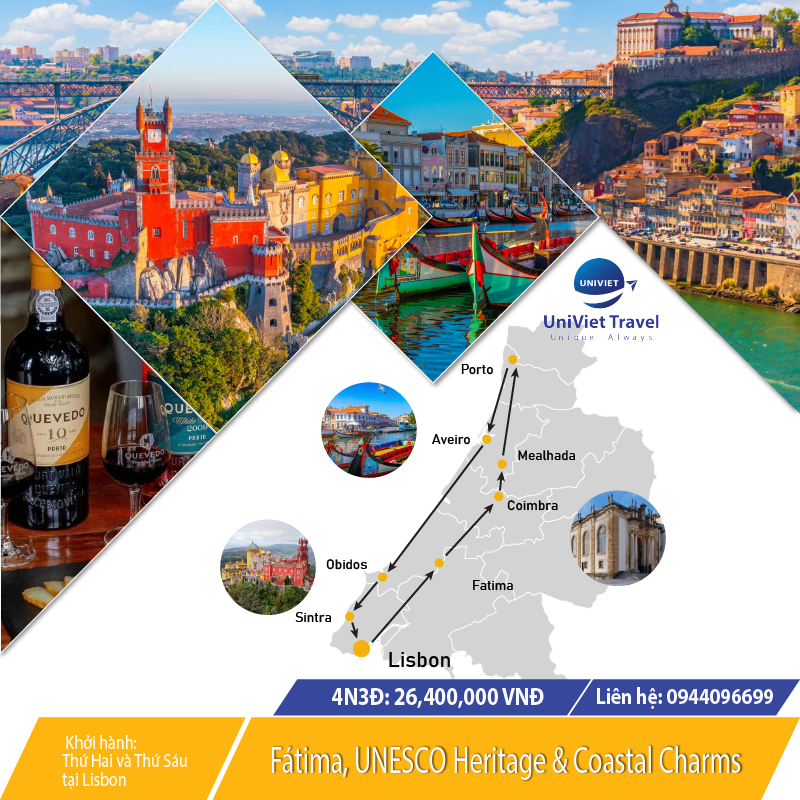 TOUR BỒ ĐÀO NHA 4 NGÀY
