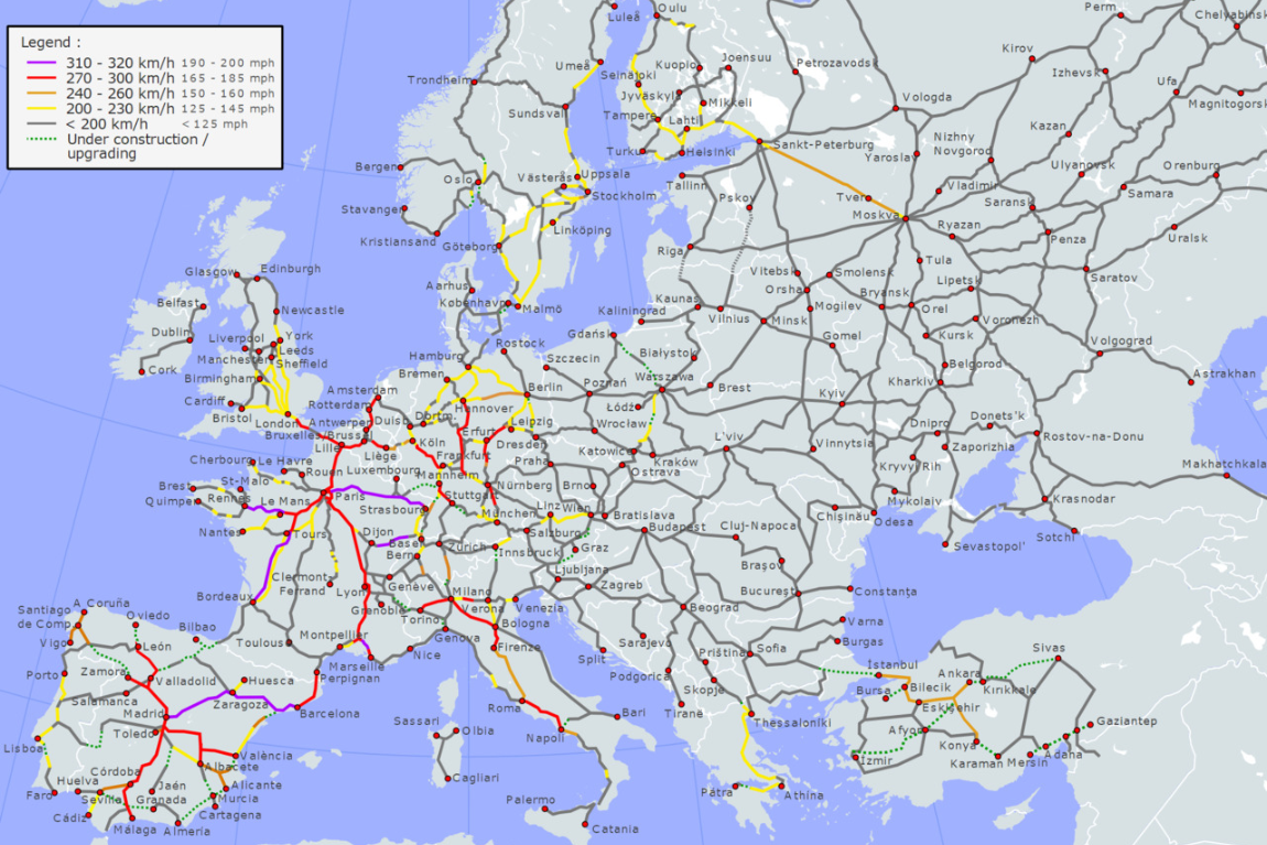 Mạng lưới đường tàu của châu Âu